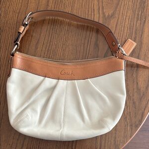 Coach Two-Tone Leather Shoulder Bag
